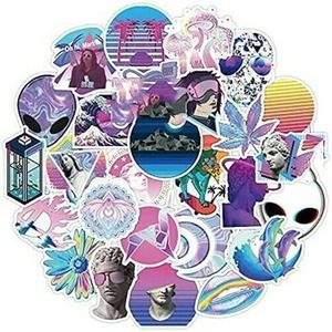 Vaporwave Stickers Cyberpunk Decals Aesthetic Neon Laptop Water Bottle Notebook